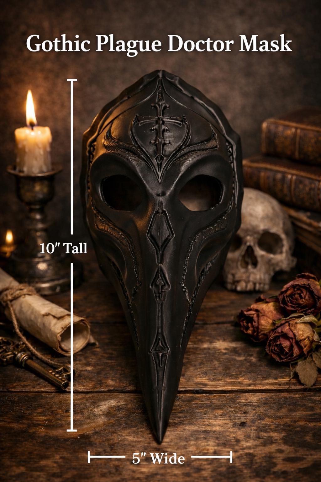 Gothic Plague Doctor Mask Decor – 10" Tall Wall Decor – Medieval