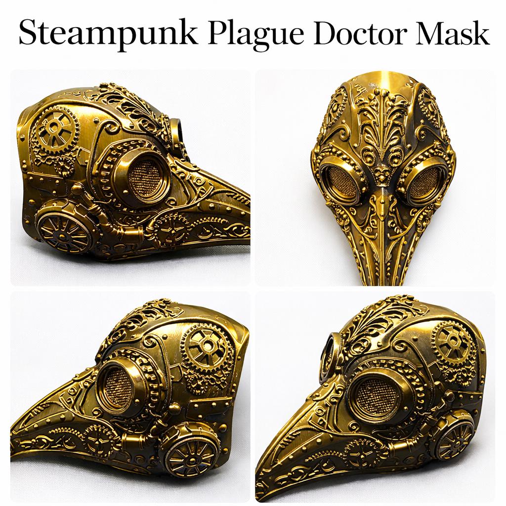 Steampunk Plague Doctor Mask | Gothic Wall Decor, Dark Academia, 3D Printed
