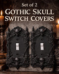 Set of 2 Gothic Skull Light Switch Covers, Dark Academia Wall Plate
