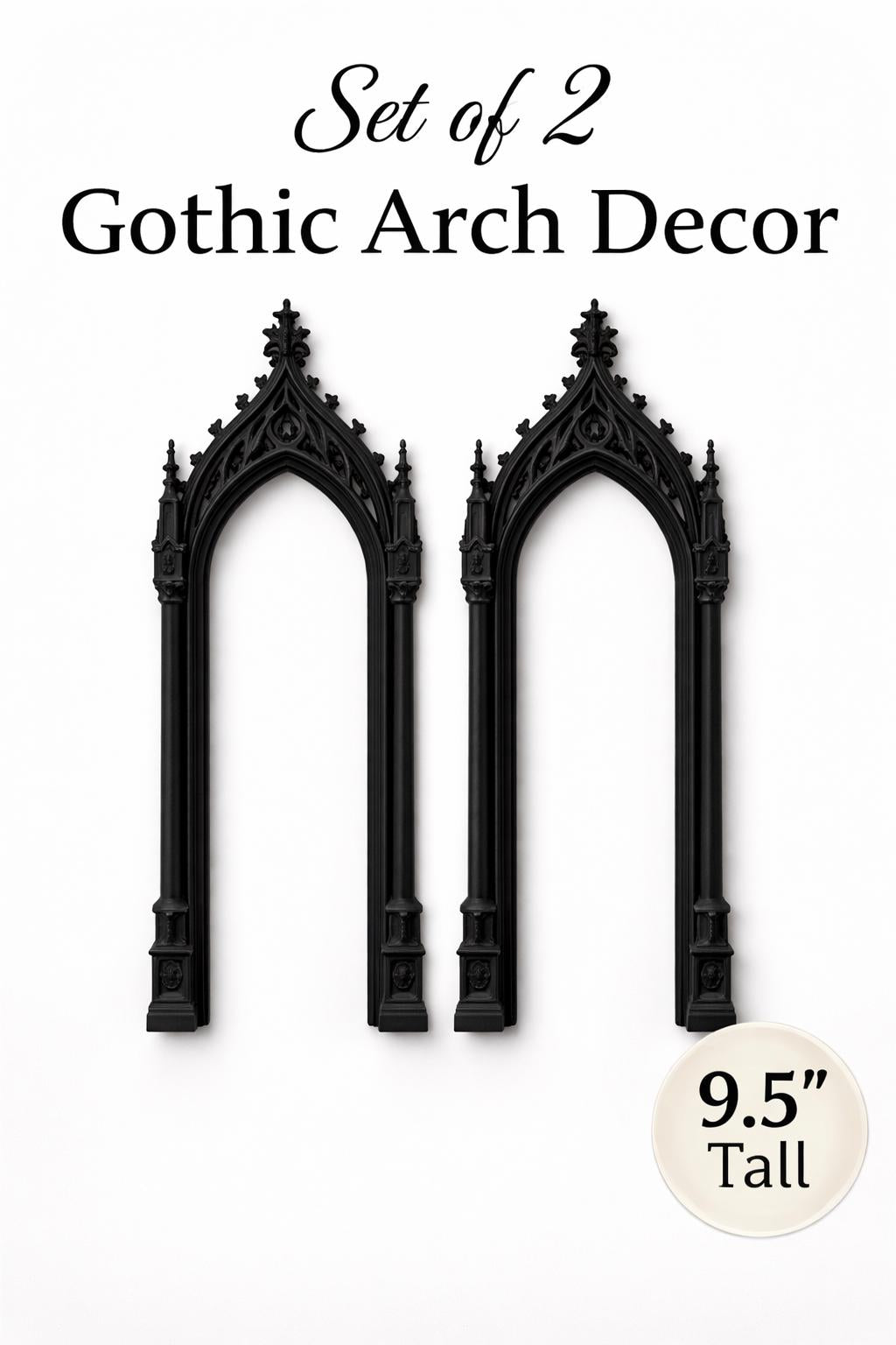 Set of 2 Gothic Arch Wall Decor, Cathedral Style, Dark Academia Home Hanging Pair, Multi Use Display Item- Doll House, Picture Frame Display