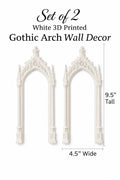 Set of 2 White Gothic Arch Wall Decor, Cathedral Academia Home Hanging Pair