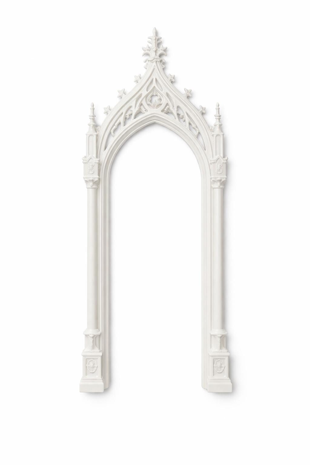 Set of 2 White Gothic Arch Wall Decor, Cathedral Academia Home Hanging Pair
