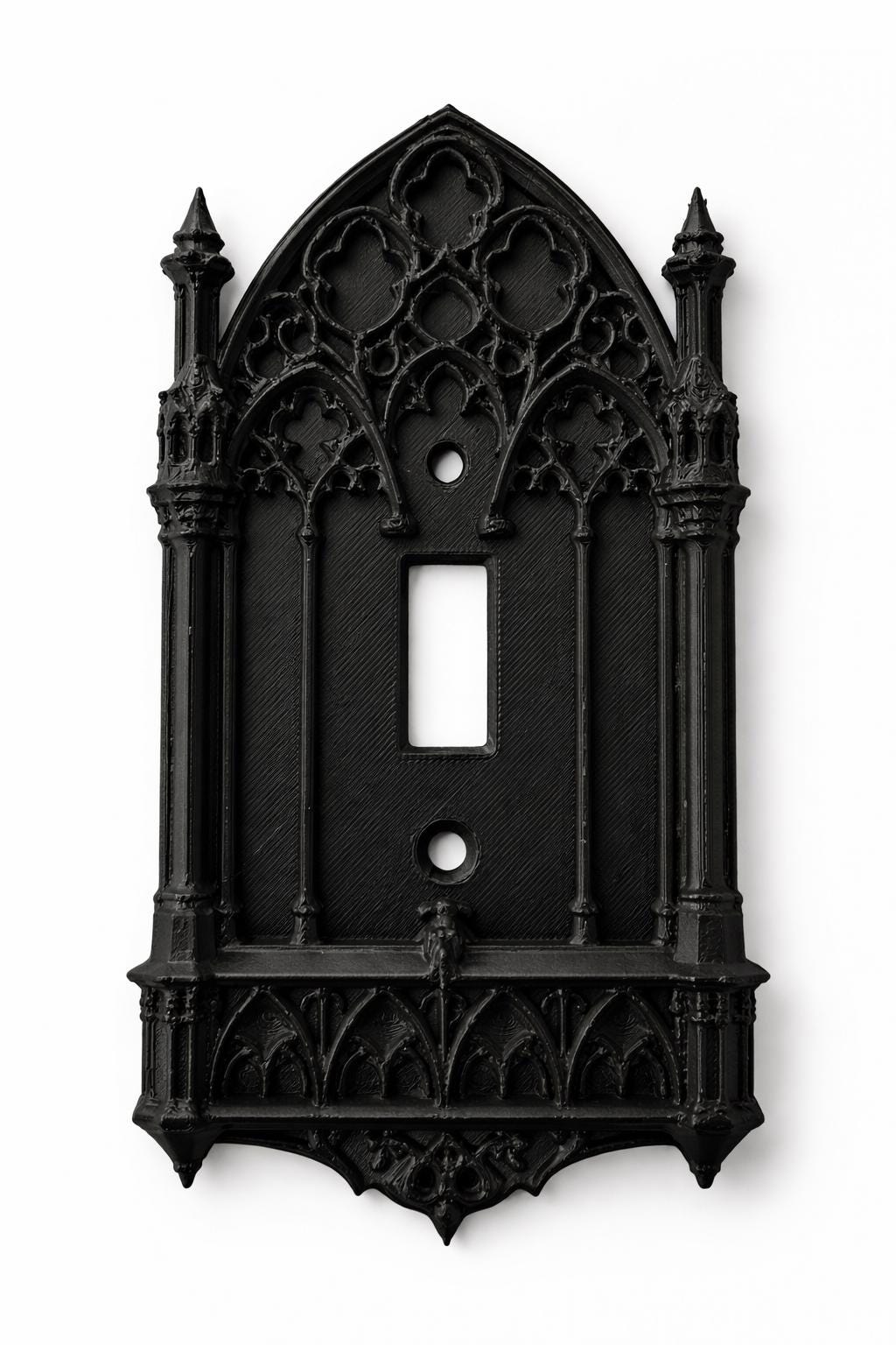 Gothic Cathedral Light Switch Covers, Matte Black PLA Wall Decor