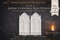 White Gothic Cathedral Wall Panels Set of 2 | 12" Tall Dark Academia Decor | Medieval Cathedral Window Wall Art