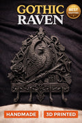 Gothic Raven Key Holder – Raven Wall Hook Organizer, Dark Home Decor, 3D Printed Entryway Key Rack, Poe, Entryway Organizer