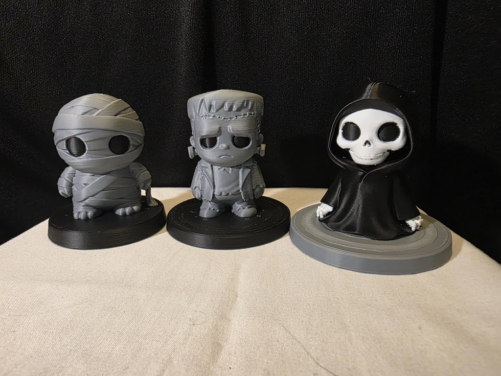 Gothic Mini Figures Set Wave 2 – Frankenstein, Grim Reaper & Mummy, Dark Academia Desk Decor, Book Shelf Decor, Cute Figurines
