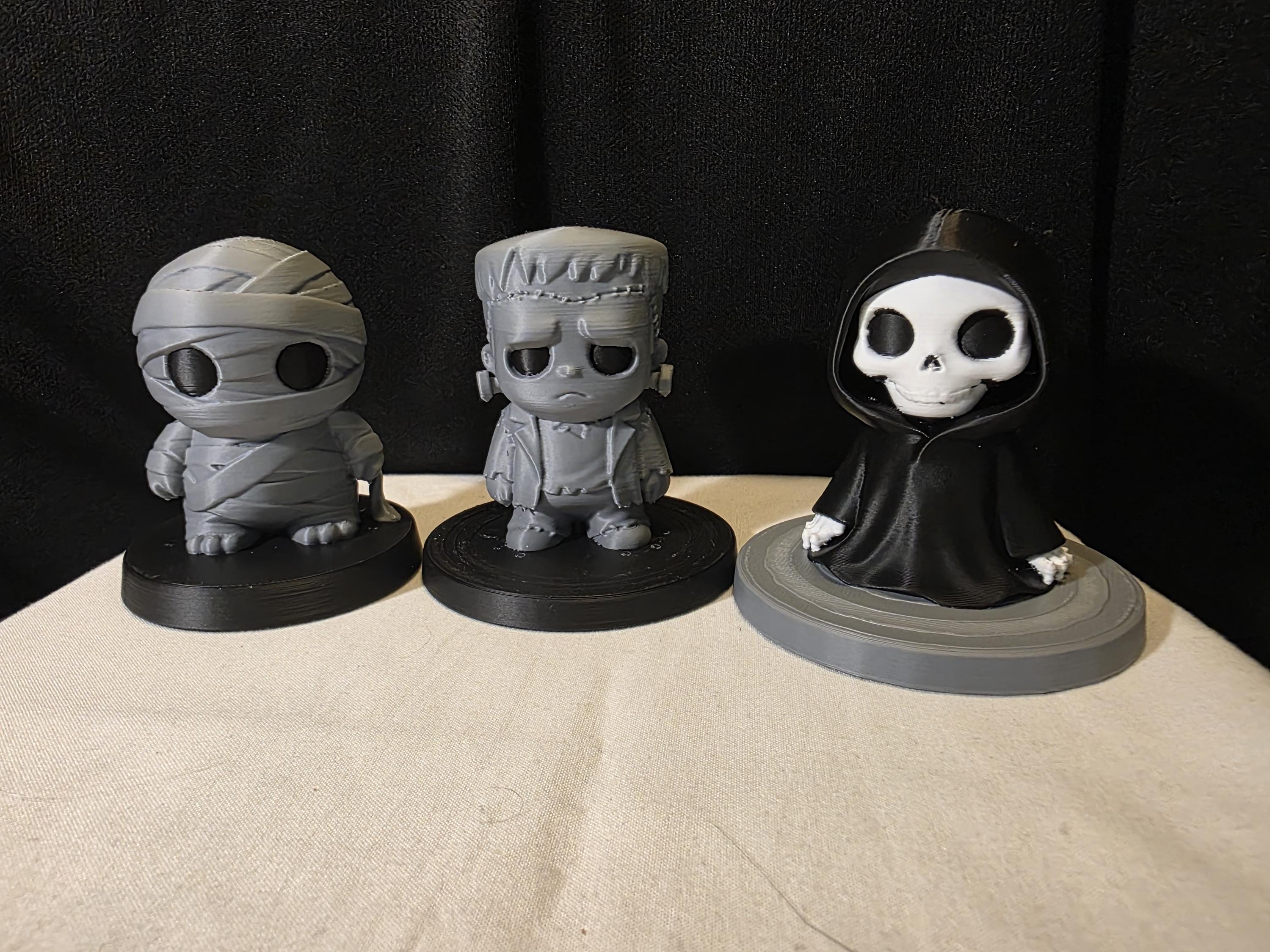 Gothic Mini Figures Set Wave 2 – Frankenstein, Grim Reaper & Mummy, Dark Academia Desk Decor, Book Shelf Decor, Cute Figurines