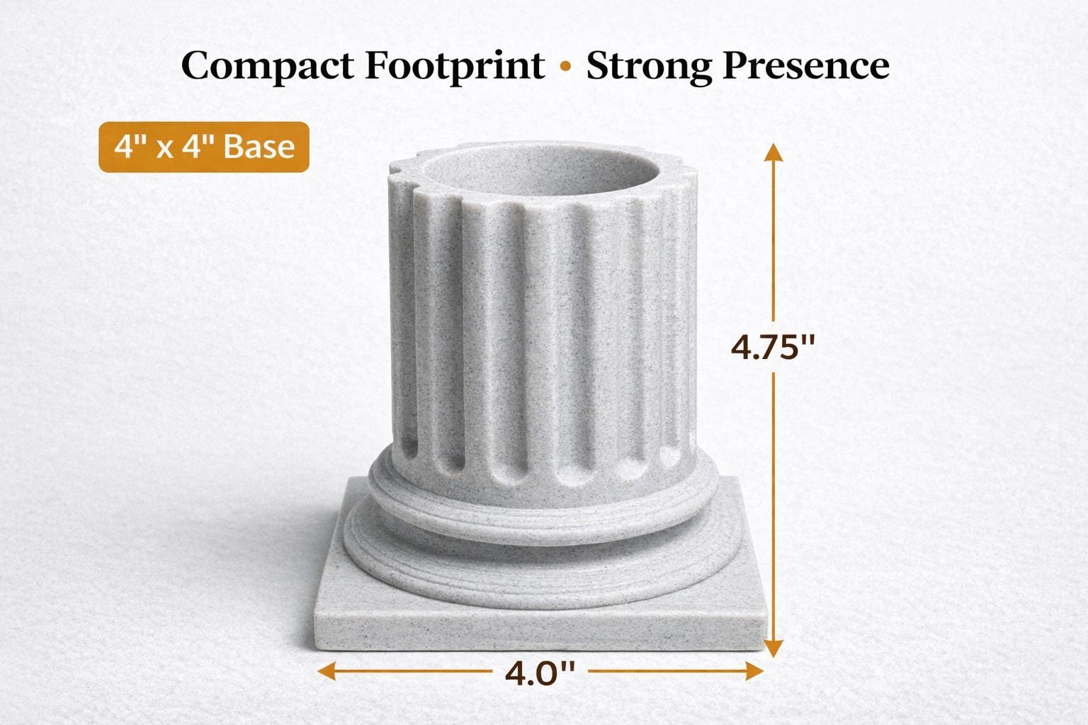 Classic Column Pen Holder for Dad | Stone Texture Desk Organizer  Office Desk Decor for Him  Greek Roman Style Pencil Cup  Father’s Day Gift