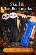 Gothic Bat & Skull Bookmarks, 3D Printed Dark Academia Bookmark Set, Spooky Reader Gift, Halloween Decor, Unique Book Lover Gift