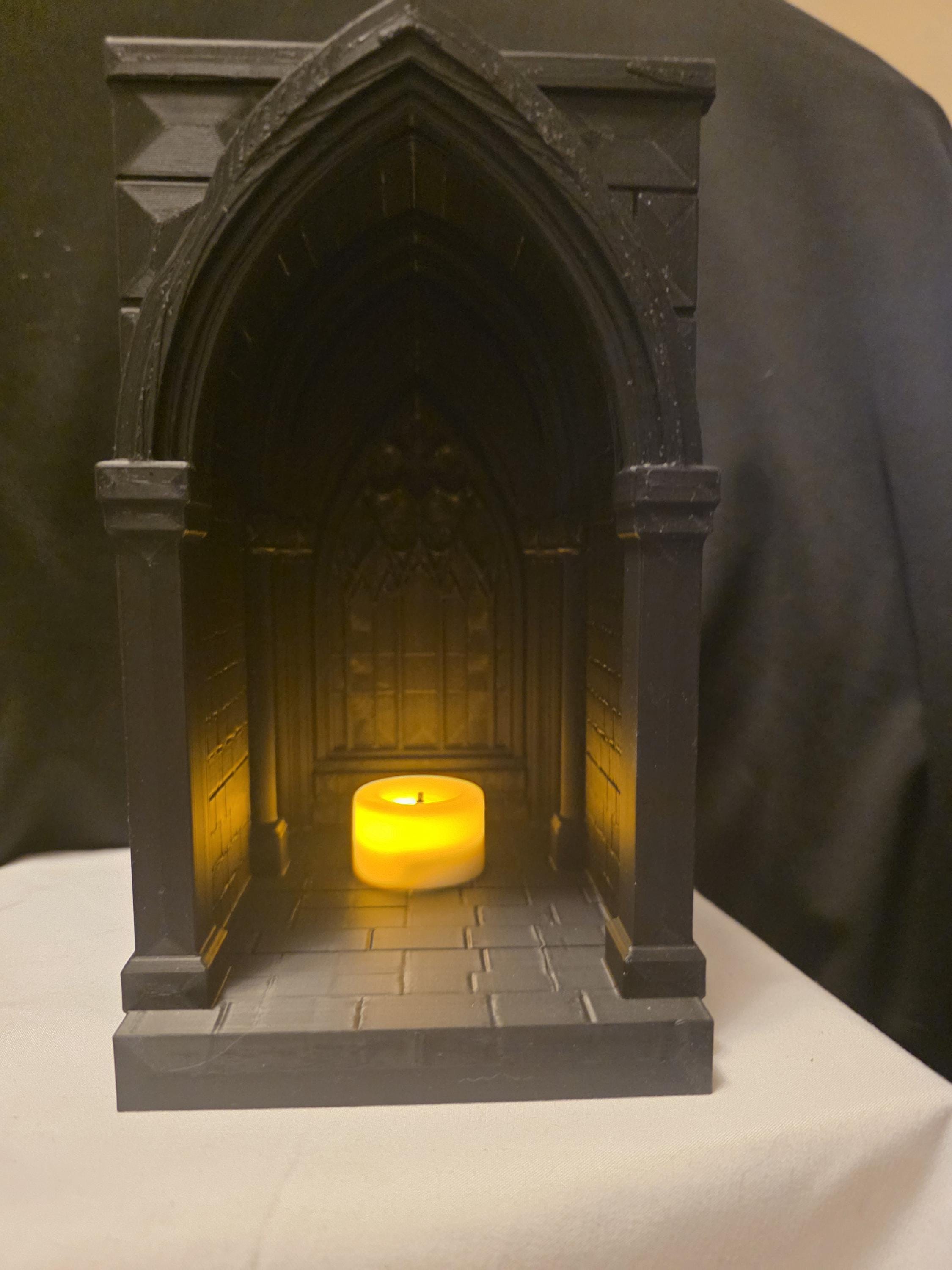 Gothic Cathedral Book Nook, Dark Academia Shelf Decor, 3D Printed Gothic Arch Bookshelf Insert, Medieval Library Bookend, Reader Gift