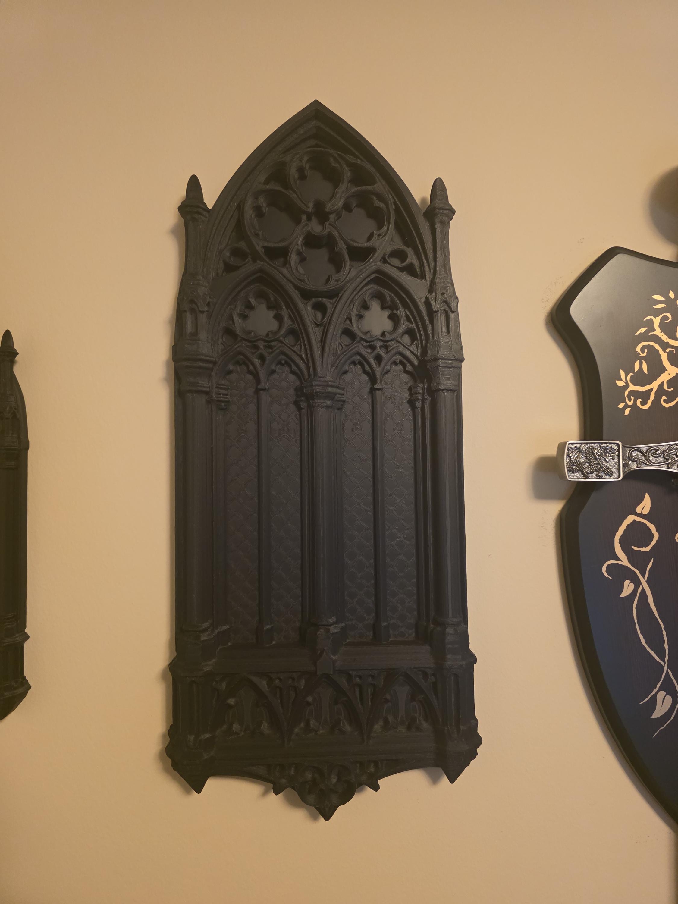 Set of 2 18" Gothic Cathedral Wall Panels | Dark Academia Decor, 3D Printed Arch, Statement Piece Wall Decor