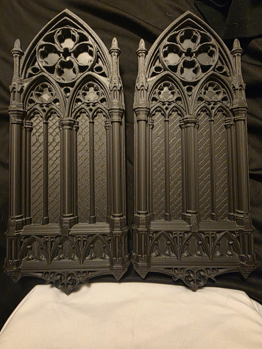 12” Gothic Cathedral Wall Panels – Dark Academia Wall Decor Set, Black Gothic Home Decor