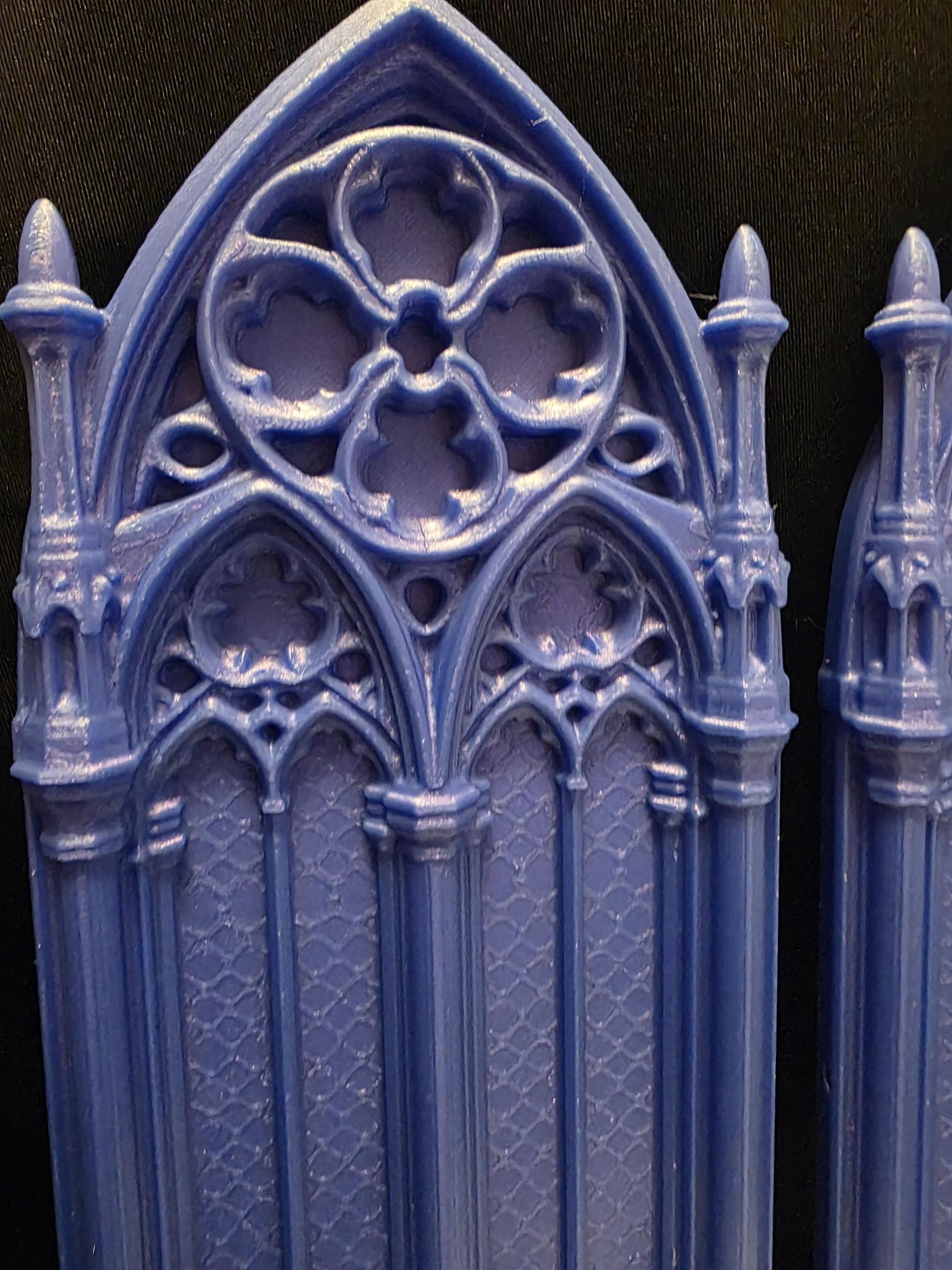 Gothic Wall Decor Set of 2, Cathedral Window Panels, Dark Academia, Gothic Bedroom Wall Art, Medieval Aesthetic