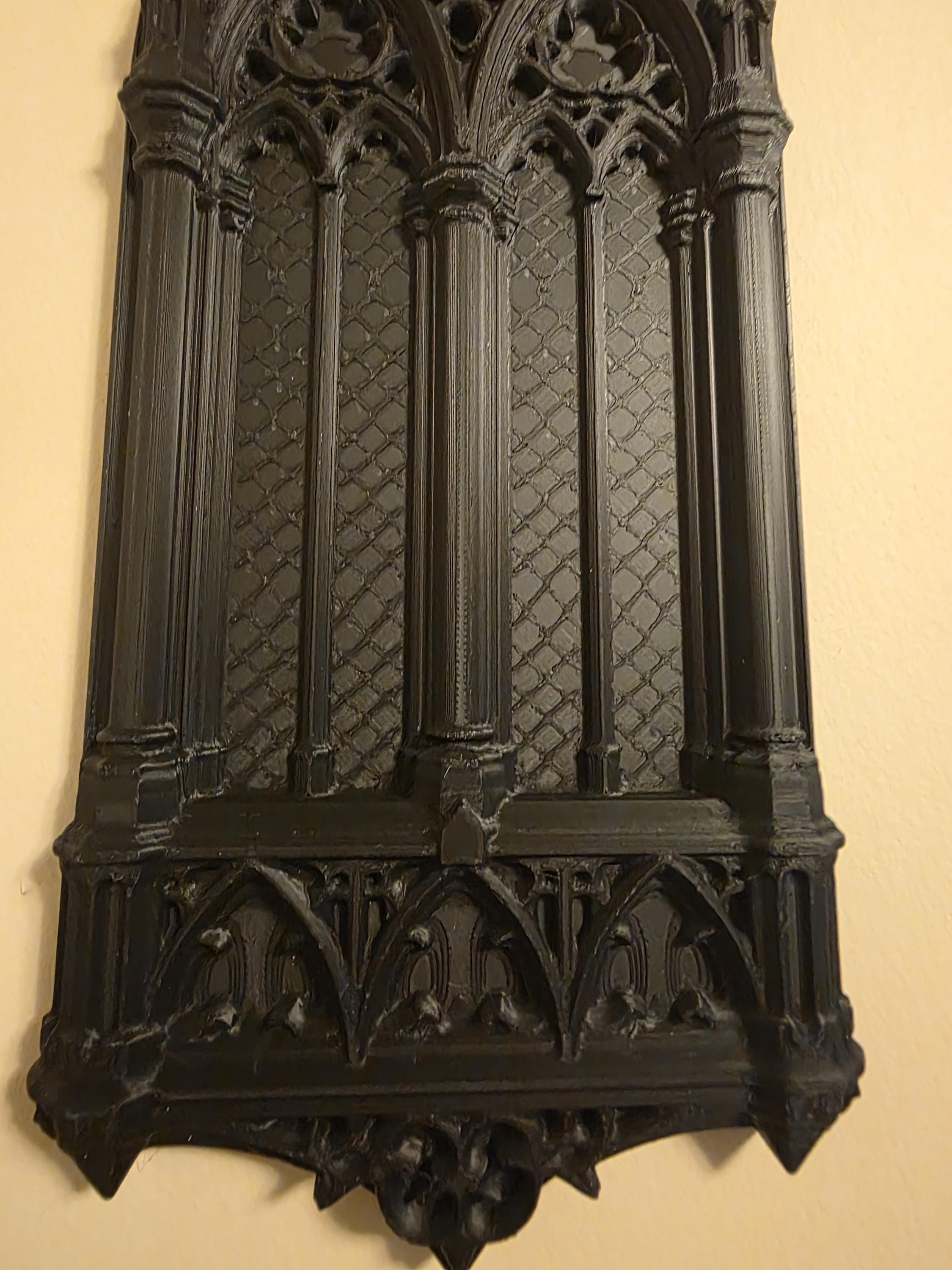 12” Gothic Cathedral Wall Panels – Dark Academia Wall Decor Set, Black Gothic Home Decor