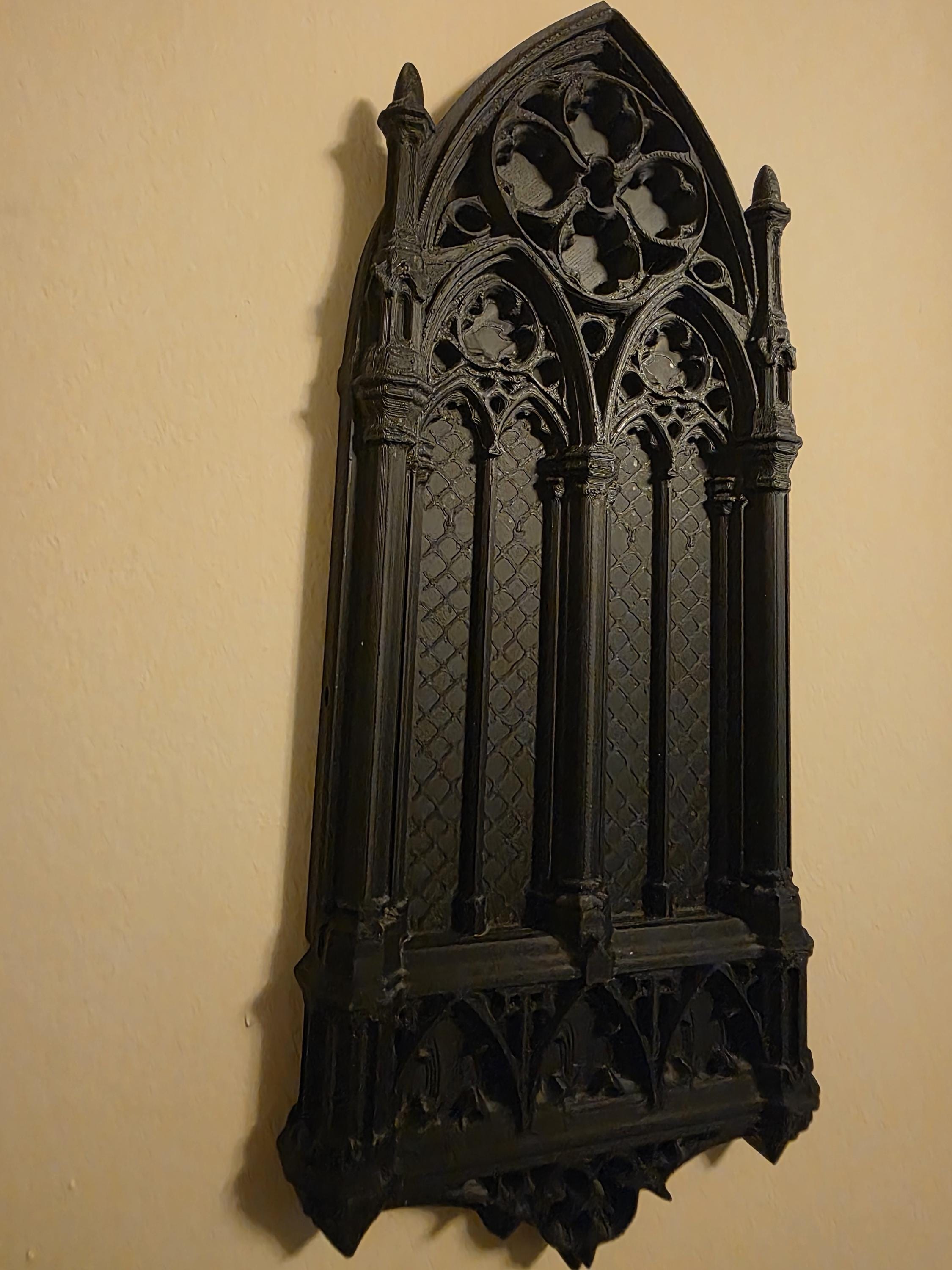 12” Gothic Cathedral Wall Panels – Dark Academia Wall Decor Set, Black Gothic Home Decor
