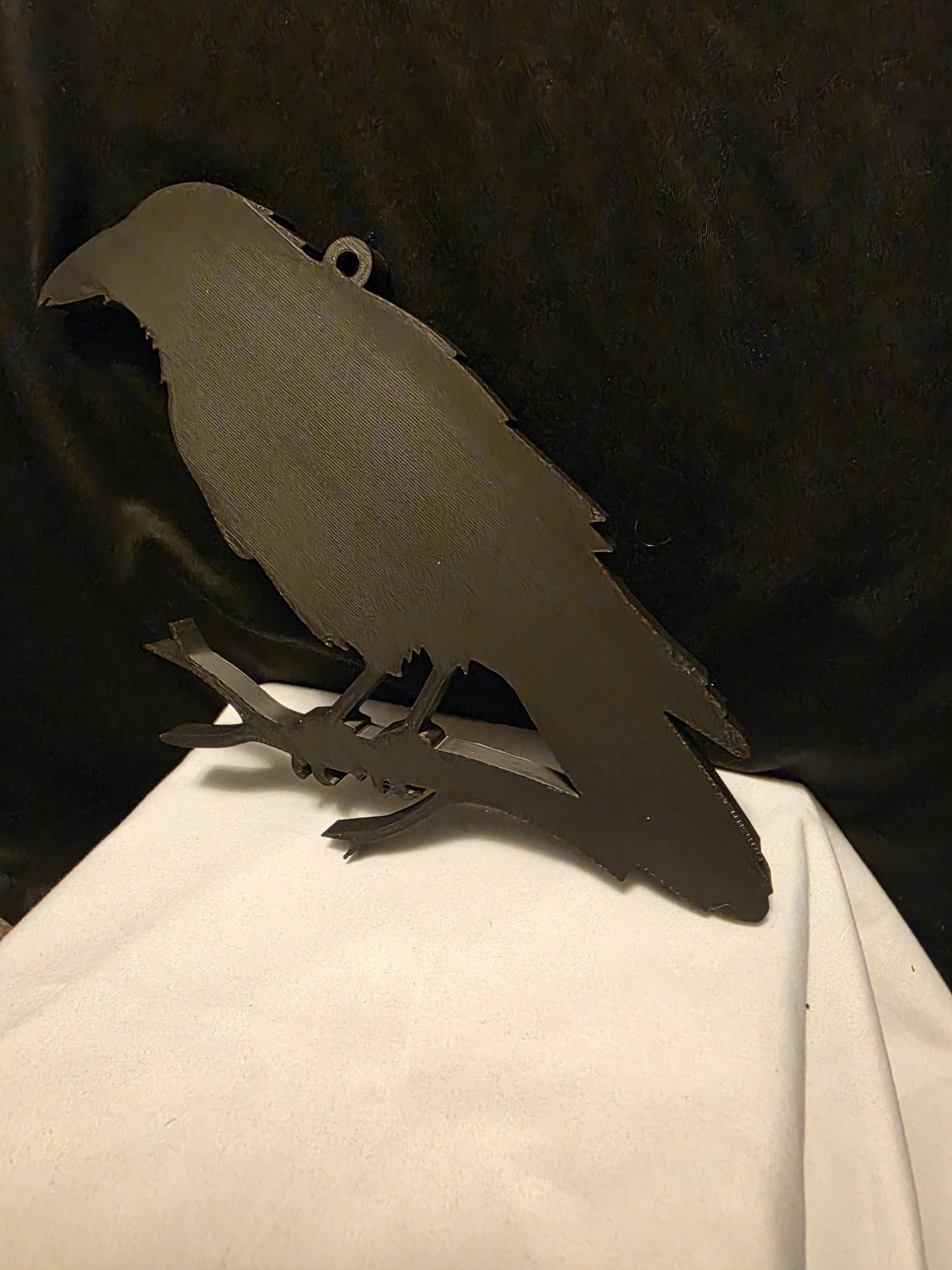Crow Wall Art, Raven Silhouette Decor, Gothic Wall Hanging, Dark Academia Decor, 3D Printed Bird Art, Spooky Home Decor