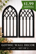 Gothic Wall Panels Set of 2, Cathedral Window Wall Decor, Dark Academia Home Decor, 12x6 Art