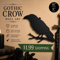 Crow Wall Art, Raven Silhouette Decor, Gothic Wall Hanging, Dark Academia Decor, 3D Printed Bird Art, Spooky Home Decor