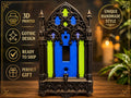 Gothic Stained Glass Light Switch Cover – Gothic Cathedral Decor – 3D Printed Wallplate – Medieval Home Decor – Dark Academia Switch Cover
