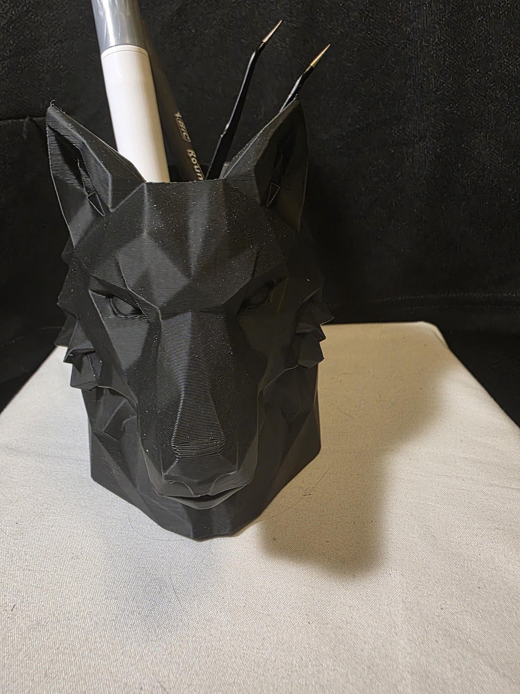 Dire Wolf Desk Organizer for Dad | Gothic Pen Holder | Fantasy Desk Decor | Office Organizer for Him | Father’s Day Gamer Gift