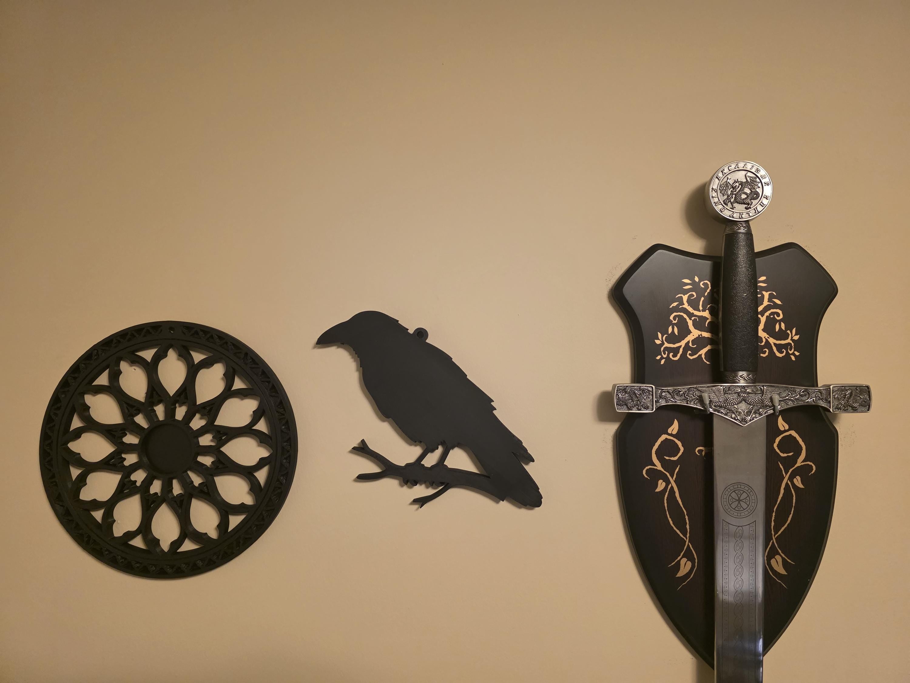 Crow Wall Art, Raven Silhouette Decor, Gothic Wall Hanging, Dark Academia Decor, 3D Printed Bird Art, Spooky Home Decor
