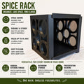Modern Spice Rack Organizer | 2 Tier Countertop Storage Shelf | Holds 18 Spice Jars | Kitchen, Bathroom & Home Organizer | 3D Printed