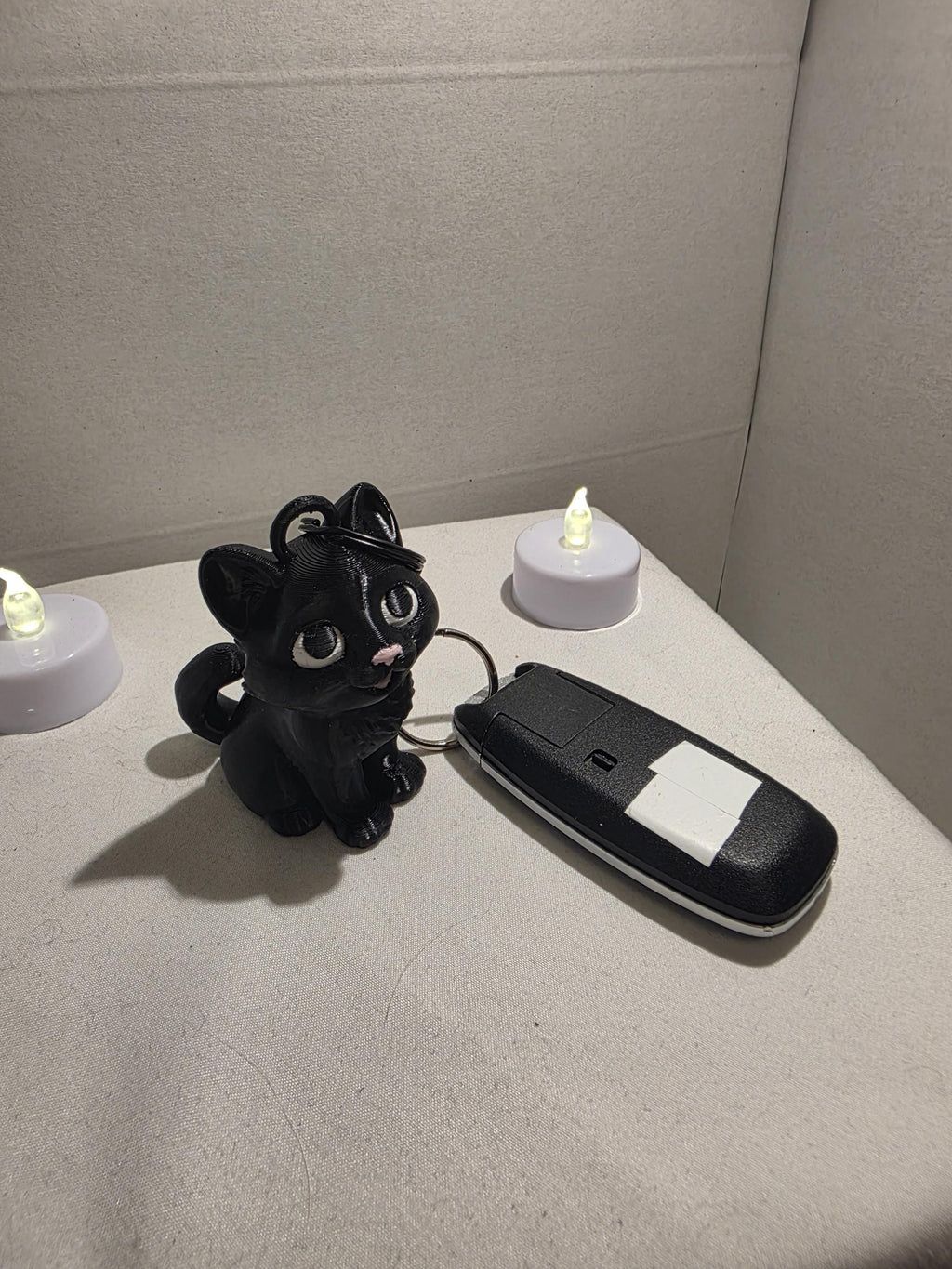 Black Cat Keychain – Cute Spooky Cat Charm for Keys, Bags & Backpacks | 3D Printed Gothic Accessory