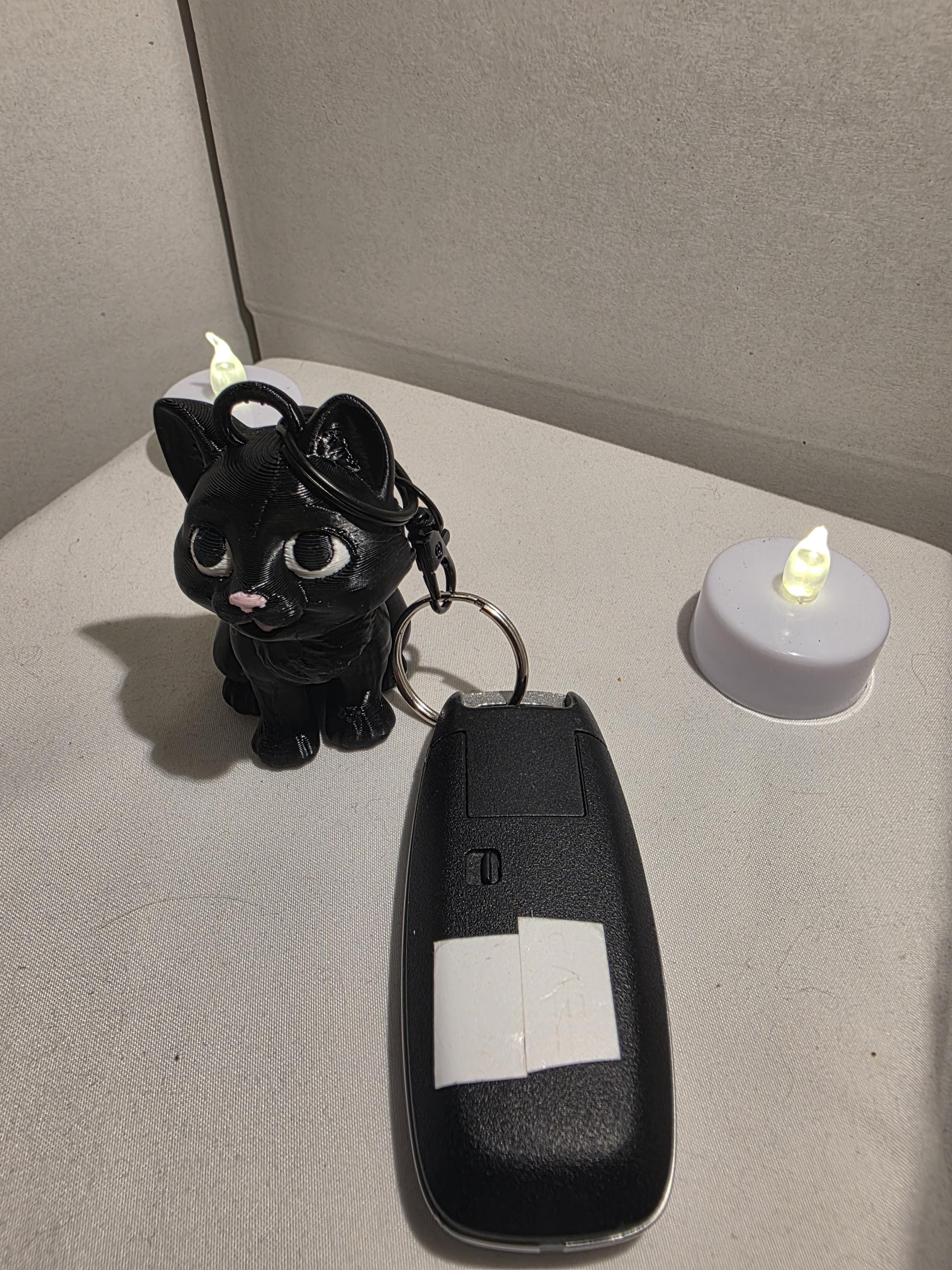 Black Cat Keychain – Cute Spooky Cat Charm for Keys, Bags & Backpacks | 3D Printed Gothic Accessory