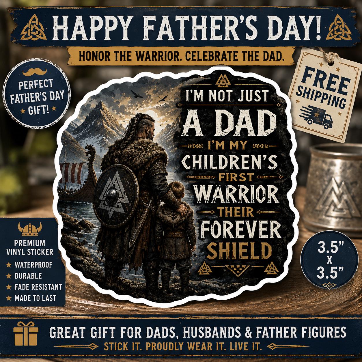 Large Viking Dad Sticker | Norse Father Decal | Warrior Dad Vinyl Sticker | Viking Father Gift | Car Laptop Water Bottle Sticker