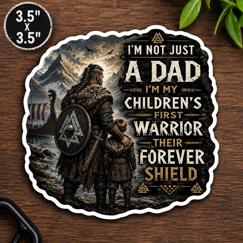 Large Viking Dad Sticker | Norse Father Decal | Warrior Dad Vinyl Sticker | Viking Father Gift | Car Laptop Water Bottle Sticker
