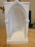 White Gothic Cathedral Book Nook, Dark Academia Shelf Decor, 3D Printed Cathedral Arch, Medieval Library Bookshelf Insert