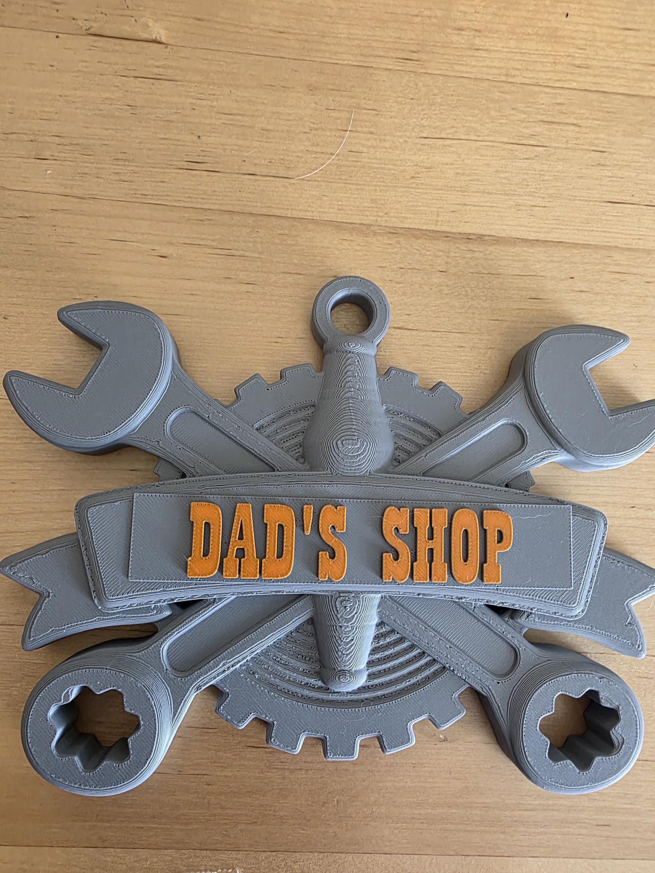 3D Printed Mechanic Wrench & Gear Sign - Dad’s Shop - Father’s Day Workshop Decor - Custom Mechanic Gift - Tool Wall Art for Dad - Gray and
