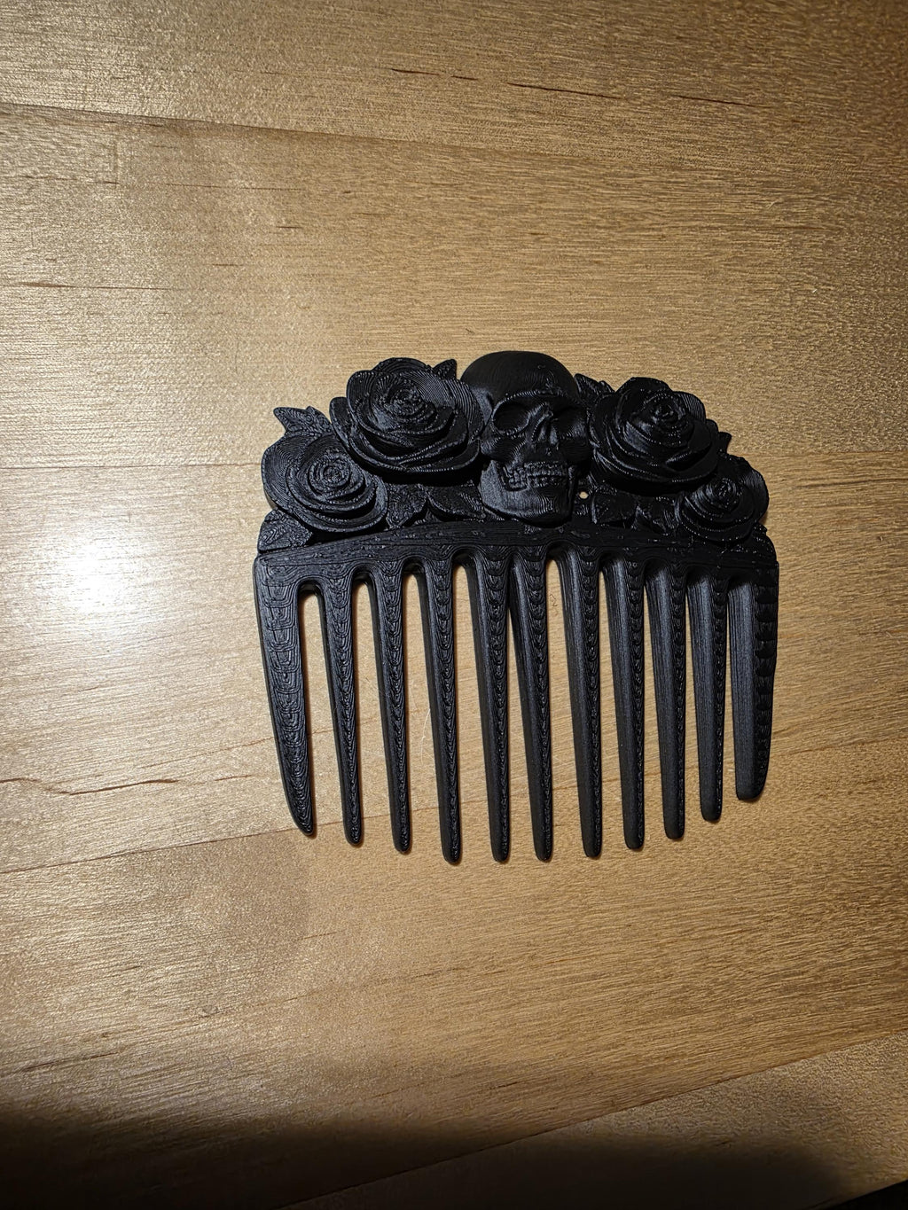 Skull Rose Hair Comb, Gothic Hair Accessory, Dark Bridal Headpiece, Halloween Hair Piece With Bonus Matching Pick