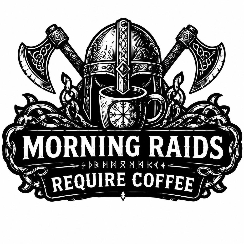 Viking Coffee Stickers | Funny Norse Decals | 3.5x3.5” Viking Sticker Set | Water Bottle Laptop Toolbox Sticker | Choose One or Full Set