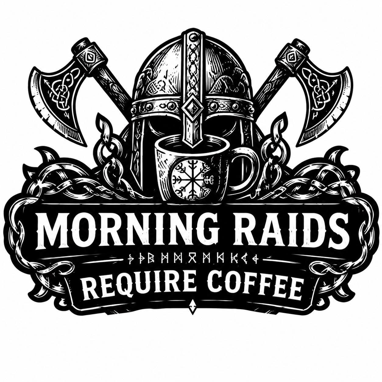 Viking Coffee Stickers | Funny Norse Decals | 3.5x3.5” Viking Sticker Set | Water Bottle Laptop Toolbox Sticker | Choose One or Full Set