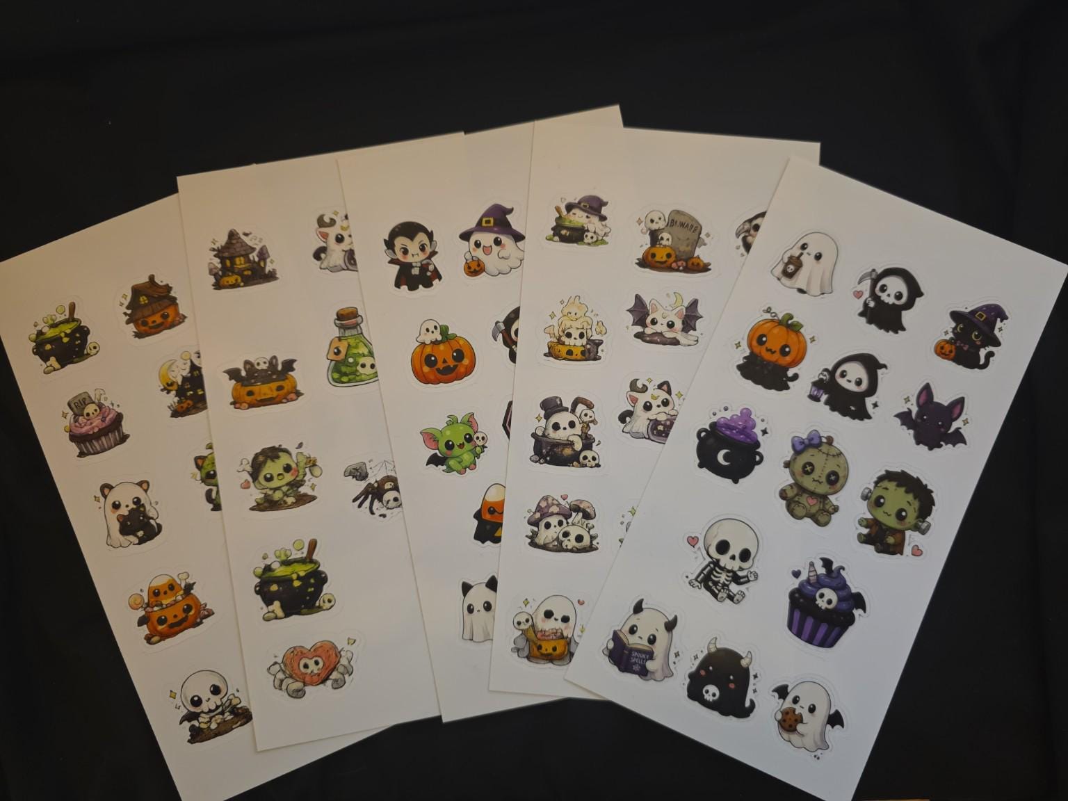 58 Unique Goth Chibi Stickers | Total Creepy Cute Kawaii Stickers | Spooky Gothic Aesthetic Sticker Pack for Journals, Laptops & Bottles