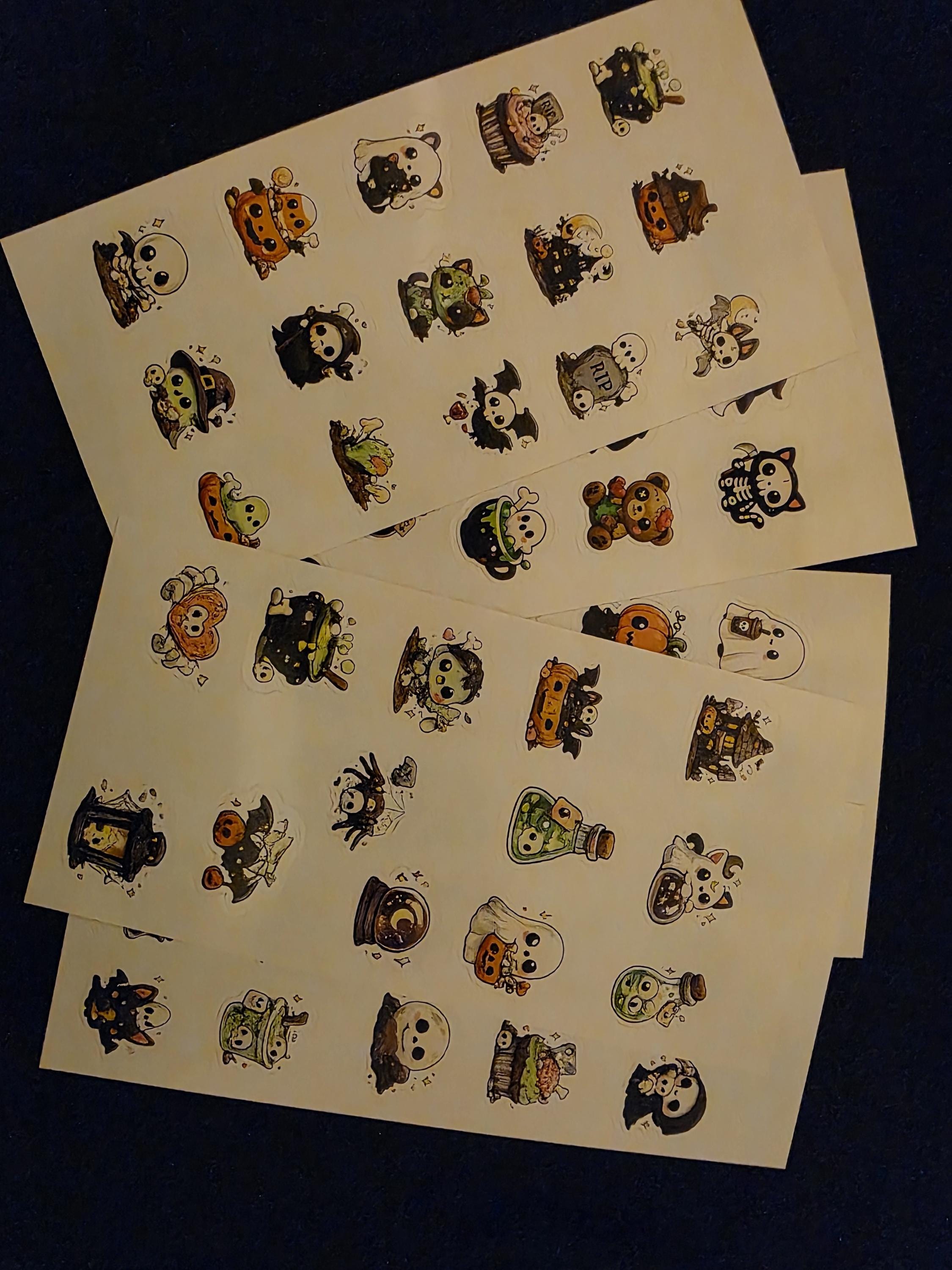 58 Unique Goth Chibi Stickers | Total Creepy Cute Kawaii Stickers | Spooky Gothic Aesthetic Sticker Pack for Journals, Laptops & Bottles
