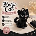 Black Cat Keychain – Cute Spooky Cat Charm for Keys, Bags & Backpacks | 3D Printed Gothic Accessory