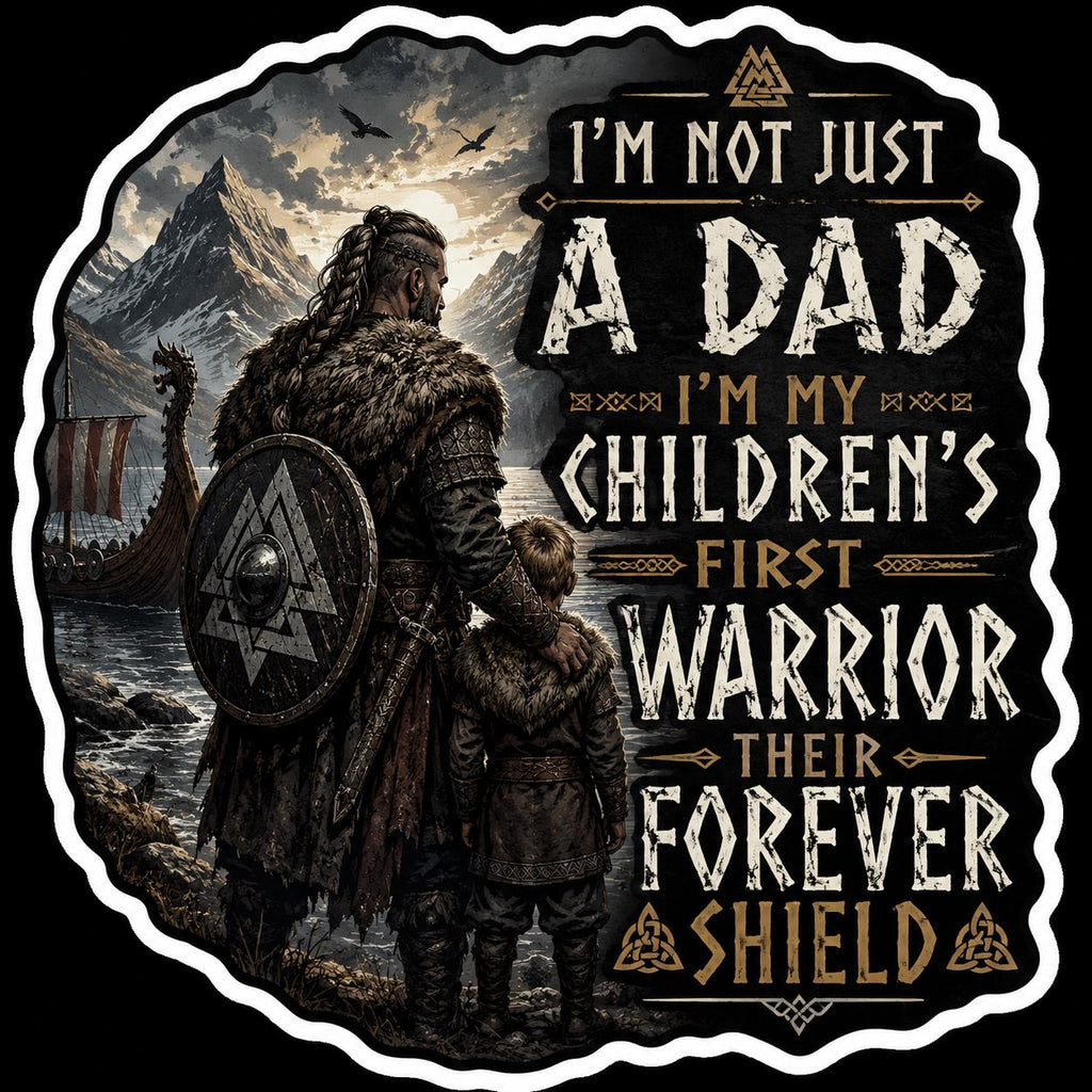 Large Viking Dad Sticker | Norse Father Decal | Warrior Dad Vinyl Sticker | Viking Father Gift | Car Laptop Water Bottle Sticker