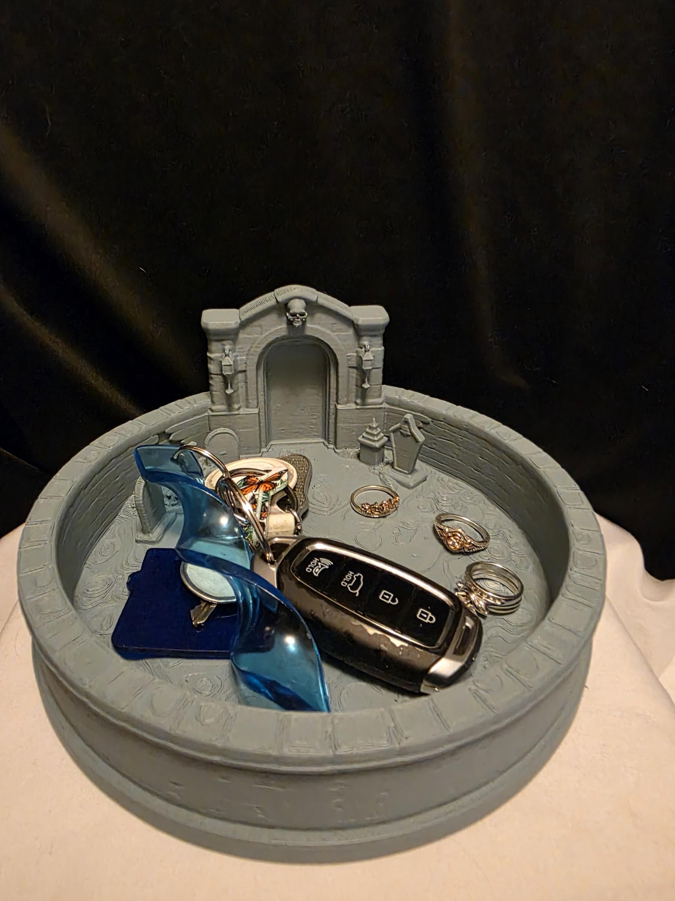 Gothic Cemetery Catch All Tray | Large Gothic Valet Tray | Key Bowl | Jewelry Organizer | Spooky Home Decor | Goth Gift
