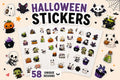 58 Unique Goth Chibi Halloween Stickers | Cute Spooky Kawaii Stickers | Gothic Vinyl Style Stickers Journals, Laptops & Bottles