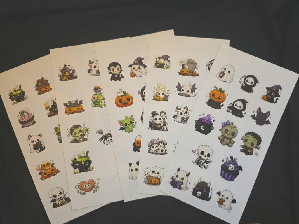 58 Unique Goth Chibi Halloween Stickers | Cute Spooky Kawaii Stickers | Gothic Vinyl Style Stickers Journals, Laptops & Bottles