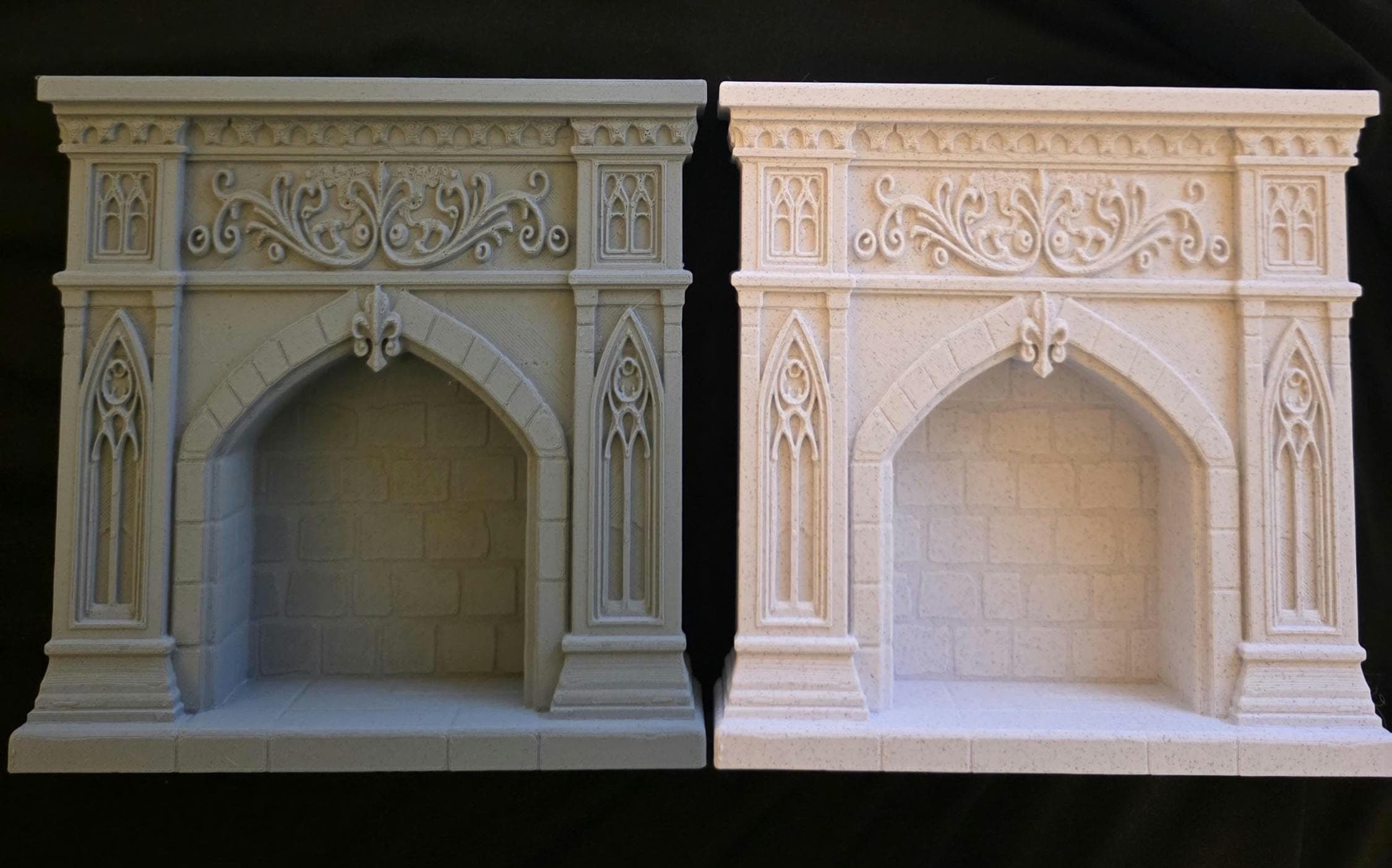 Haunted Mansion Miniature Fireplace | Gothic Halloween Decor | LED Tealight Compatible | Spooky Shelf Display, Statement Piece Decor Display