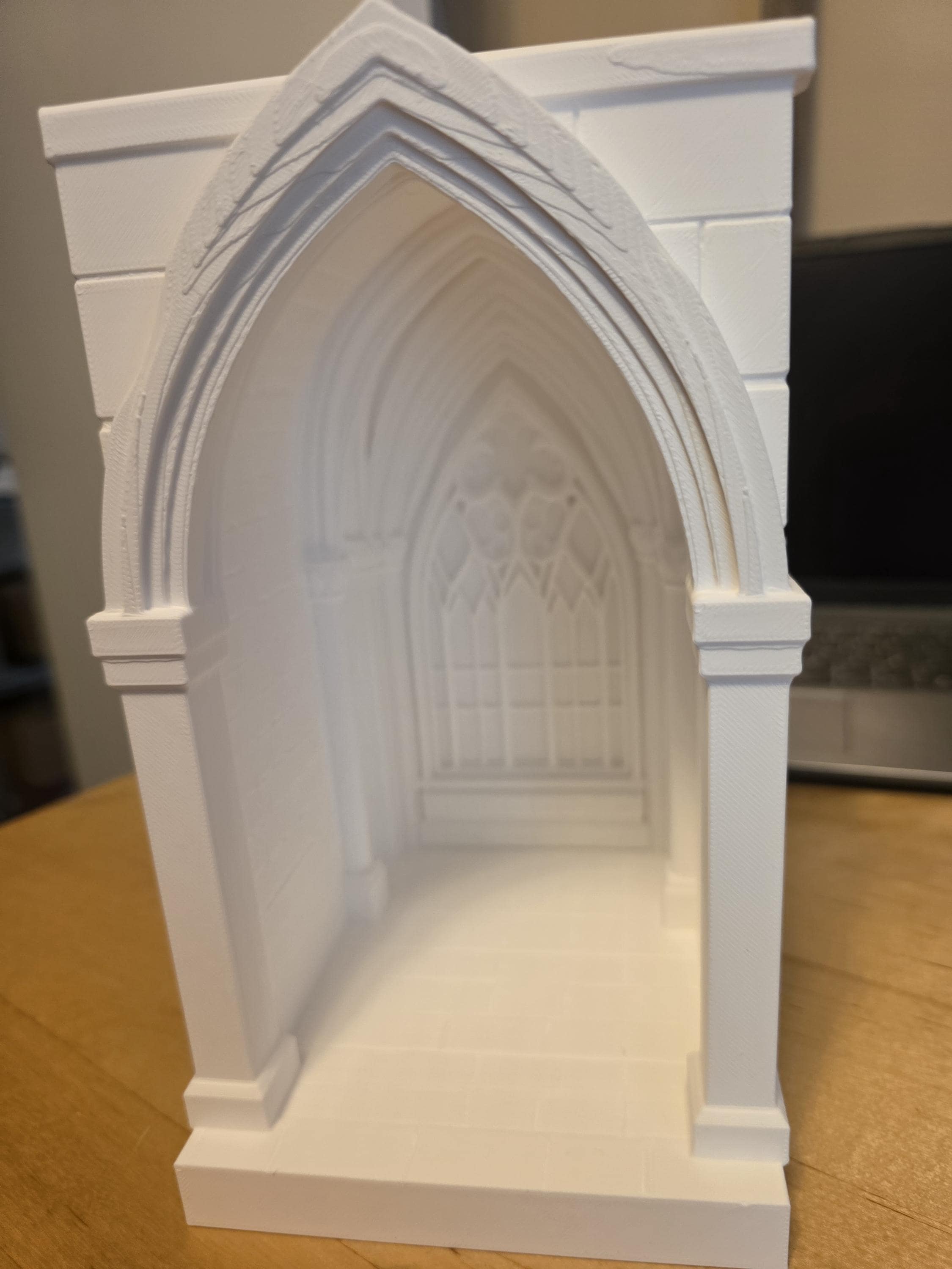 White Gothic Cathedral Book Nook, Dark Academia Shelf Decor, 3D Printed Cathedral Arch, Medieval Library Bookshelf Insert