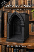 Gothic Cathedral Book Nook, Dark Academia Shelf Decor, 3D Printed Gothic Arch Bookshelf Insert, Medieval Library Bookend, Reader Gift