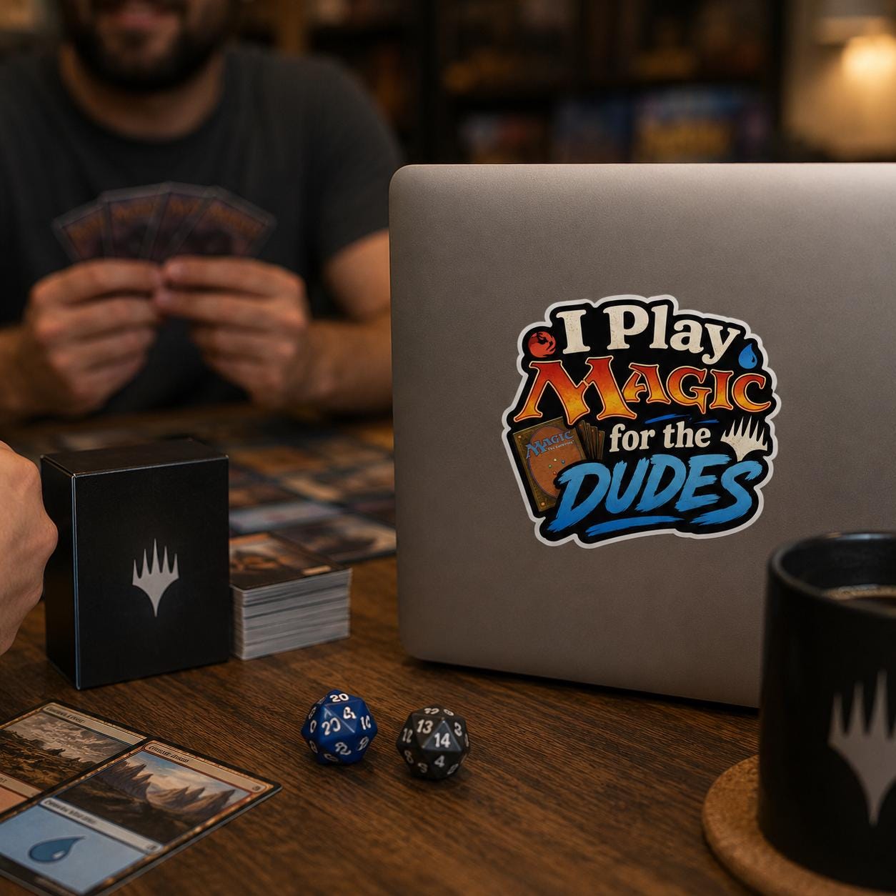 I Play Magic for the Dudes Sticker | Funny MTG Sticker | Trading Card Game Decal | Gamer Gift | Commander Player Gift | Binder Sticker