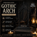 Custom Gothic Arch Display Stand – Personalized Name Plaque – Cathedral Decor – Gothic Shelf Decor – Fantasy Room Accent
