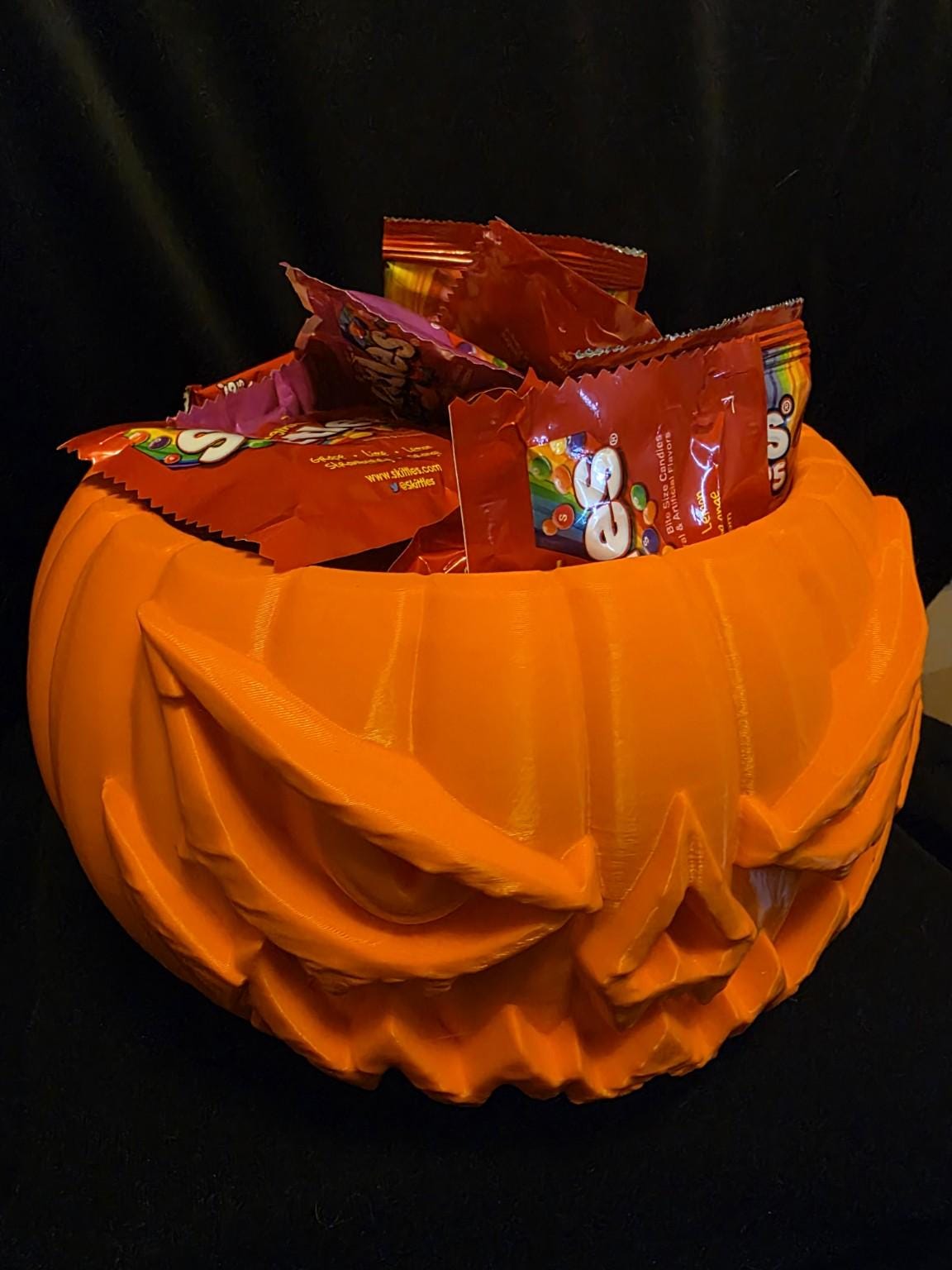 Jack-O'-Lantern Candy Bowl, Halloween Candy Dish, Pumpkin Party Bowl, Spooky Halloween Decor, Tea Light Ready Centerpiece, Trick Treat Bowl