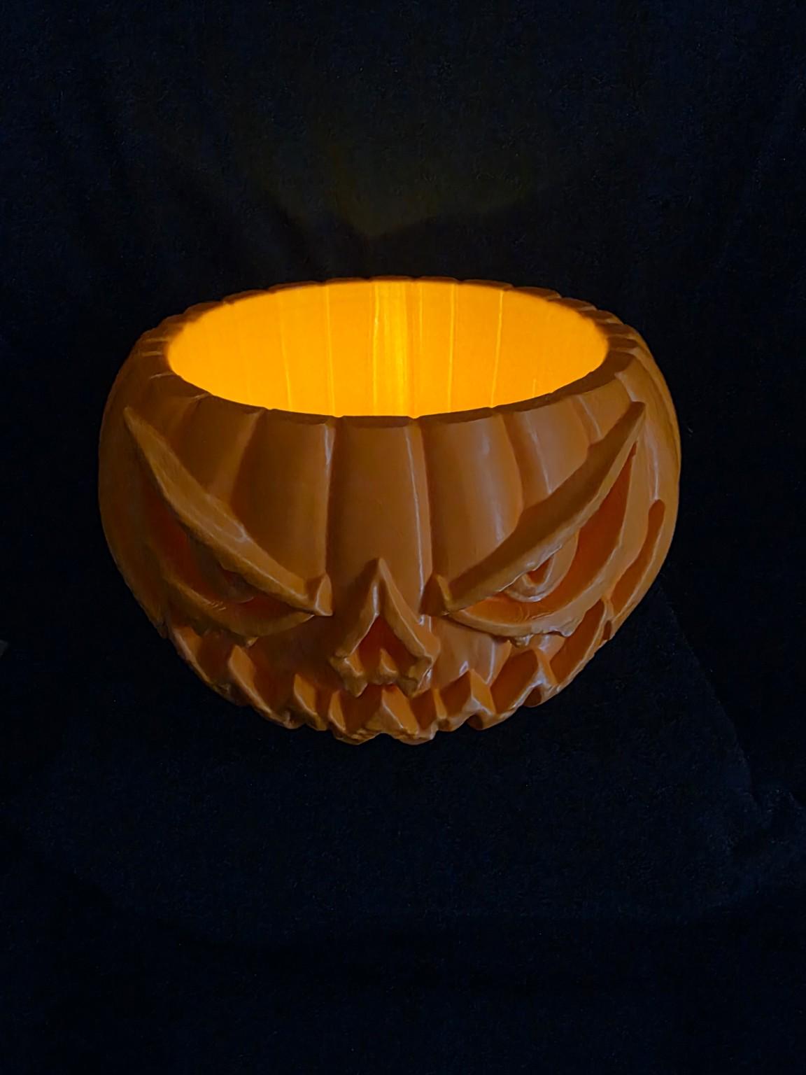 Jack-O'-Lantern Candy Bowl, Halloween Candy Dish, Pumpkin Party Bowl, Spooky Halloween Decor, Tea Light Ready Centerpiece, Trick Treat Bowl