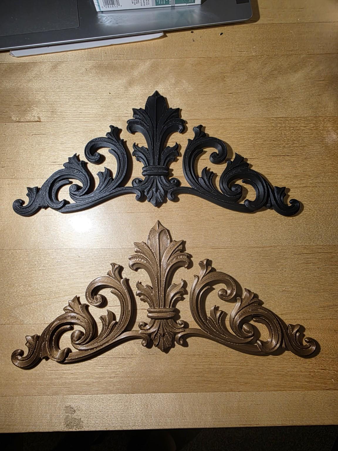 Baroque Wall Decor | Gothic Wall Accent | Ornate Fleur De Lis Wall Hanging | French Inspired Home Decor | Lightweight 3D Printed Accent